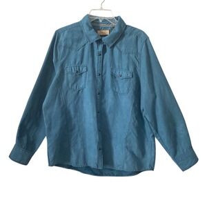 Legacy Falls For‎ Her Dark Teal Pearl Snap Western Style Shirt Women Size XL